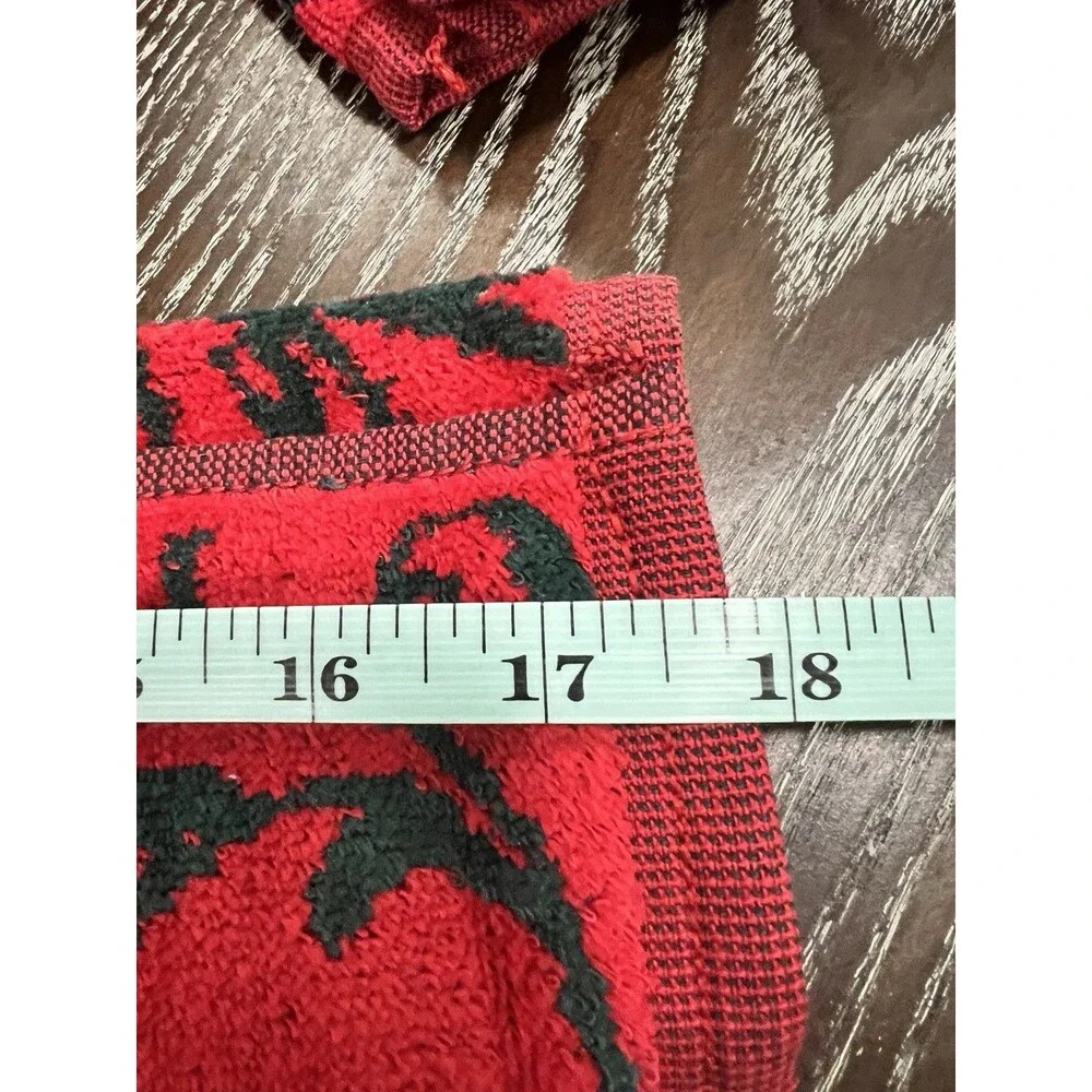 3 Fieldcrest Poinsetta Noel Holiday Christmas Towels Hand & Tip